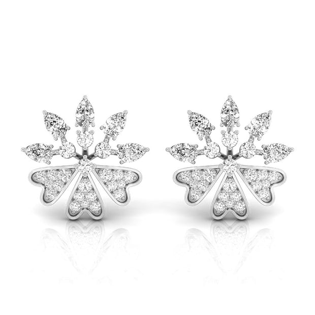 0.48Ct Floral Shape Cluster Lab-Grown Diamond Gold Stud Earrings