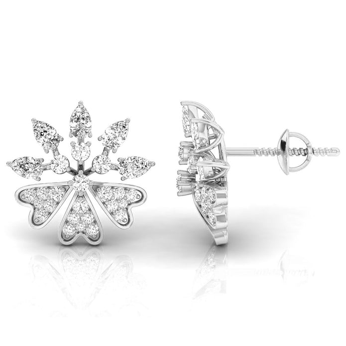 0.48Ct Floral Shape Cluster Lab-Grown Diamond Gold Stud Earrings