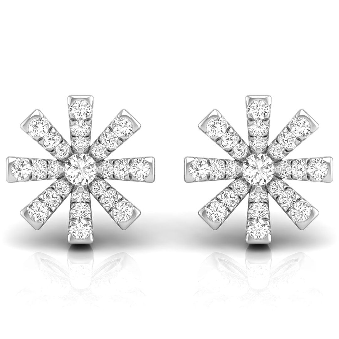 0.33Ct Snowflake Style Prong Set Lab-Grown Diamond Gold Stud Earrings