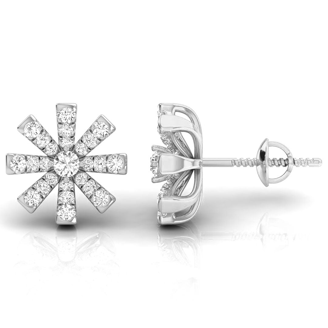 0.33Ct Snowflake Style Prong Set Lab-Grown Diamond Gold Stud Earrings