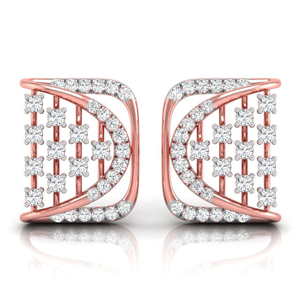 0.25Ct Square Shape Design Prong Set Lab-Grown Diamond Gold Stud Earrings
