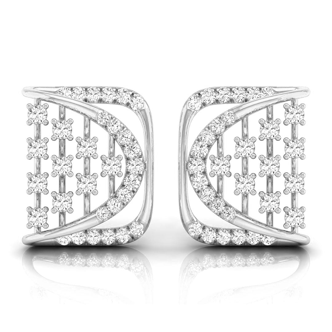 0.25Ct Square Shape Design Prong Set Lab-Grown Diamond Gold Stud Earrings