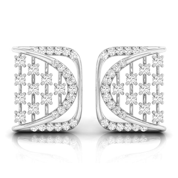 0.25Ct Square Shape Design Prong Set Lab-Grown Diamond Gold Stud Earrings