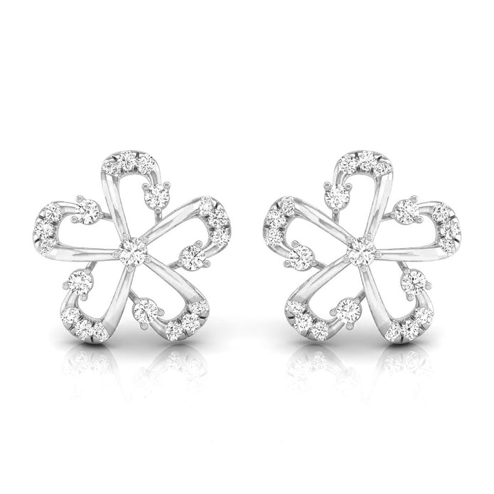 0.19Ct Flower Design Prong Set Lab-Grown Diamond Gold Stud Earrings