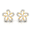 0.19Ct Flower Design Prong Set Lab-Grown Diamond Gold Stud Earrings