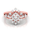 square halo prong set lab-grown diamond ring rose gold