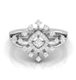 square halo prong set lab-grown diamond ring white gold