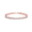0.26Ct Floral Design Round And Marqusie Lab-Grown Diamond Gold Tennis Bracelet