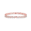 0.26Ct Floral Design Round And Marqusie Lab-Grown Diamond Gold Tennis Bracelet