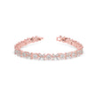 0.26Ct Floral Design Round And Marqusie Lab-Grown Diamond Gold Tennis Bracelet