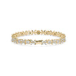 0.26Ct Floral Design Round And Marqusie Lab-Grown Diamond Gold Tennis Bracelet