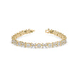 0.26Ct Floral Design Round And Marqusie Lab-Grown Diamond Gold Tennis Bracelet