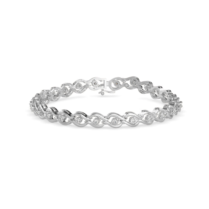 0.02Ct Infinity Link Lab-Grown Diamond Gold Tennis Bracelet