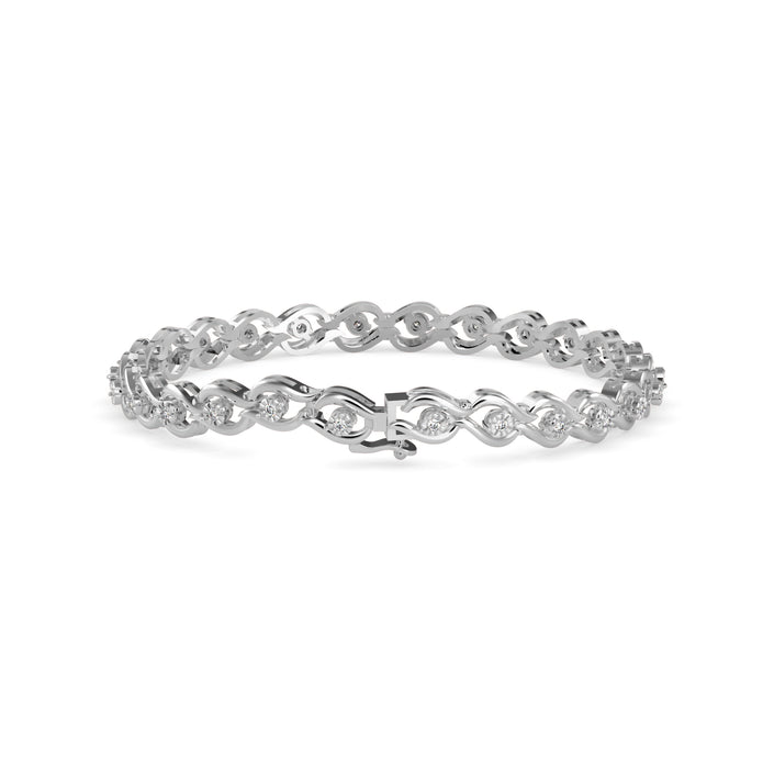 0.02Ct Infinity Link Lab-Grown Diamond Gold Tennis Bracelet