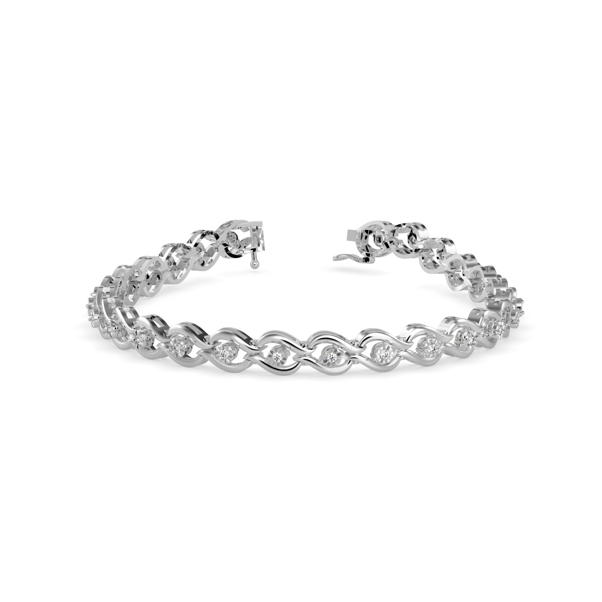 0.02Ct Infinity Link Lab-Grown Diamond Gold Tennis Bracelet