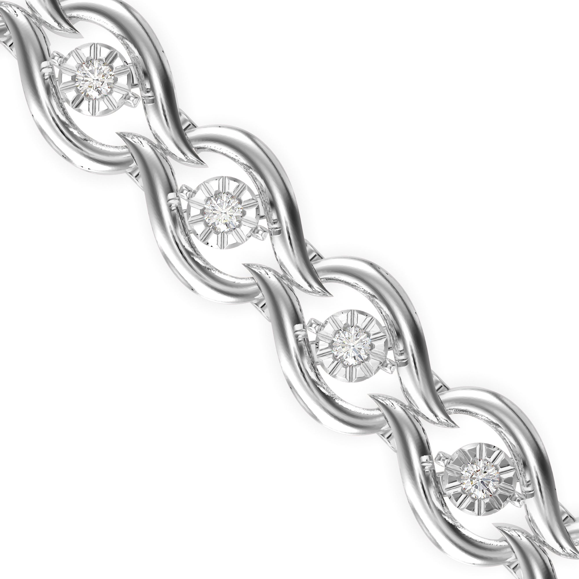 0.02Ct Infinity Link Lab-Grown Diamond Gold Tennis Bracelet