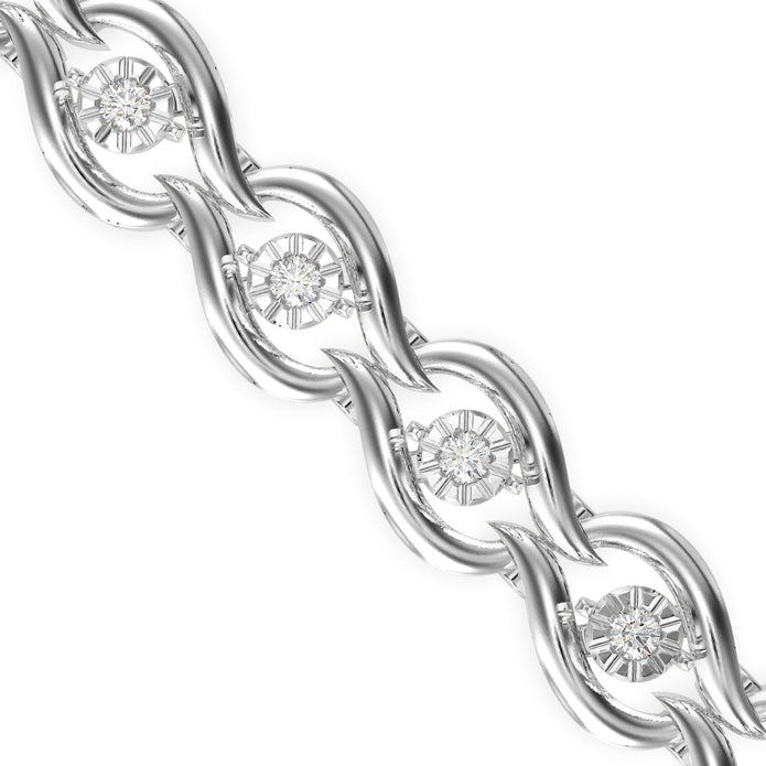 0.02Ct Infinity Link Lab-Grown Diamond Gold Tennis Bracelet