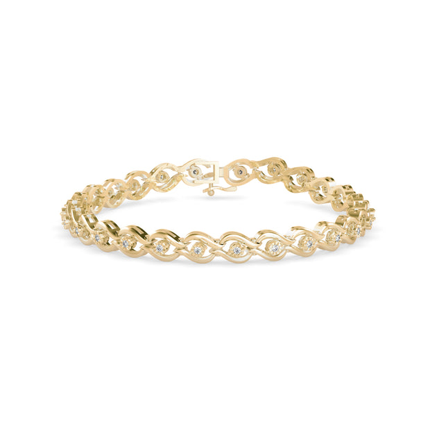 0.02Ct Infinity Link Lab-Grown Diamond Gold Tennis Bracelet