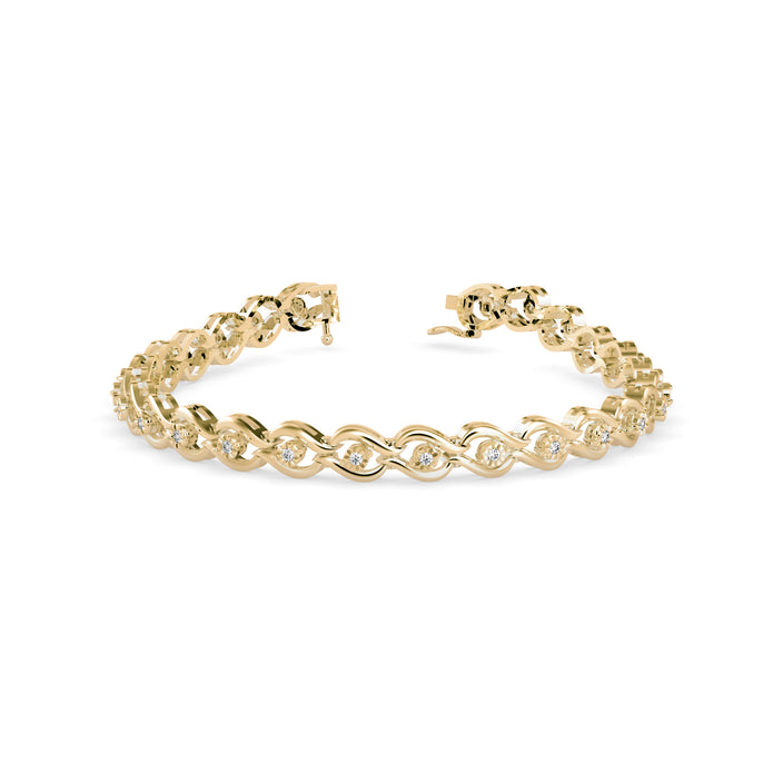 0.02Ct Infinity Link Lab-Grown Diamond Gold Tennis Bracelet