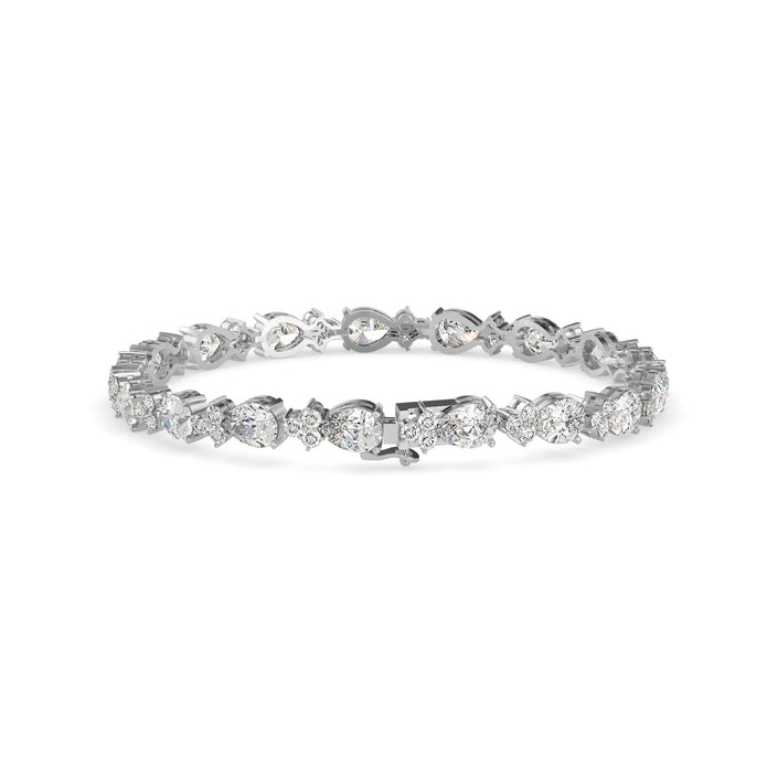 0.76Ct Pear And Round Lab-Grown Diamond Gold Tennis Bracelet