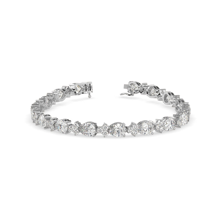 0.76Ct Pear And Round Lab-Grown Diamond Gold Tennis Bracelet