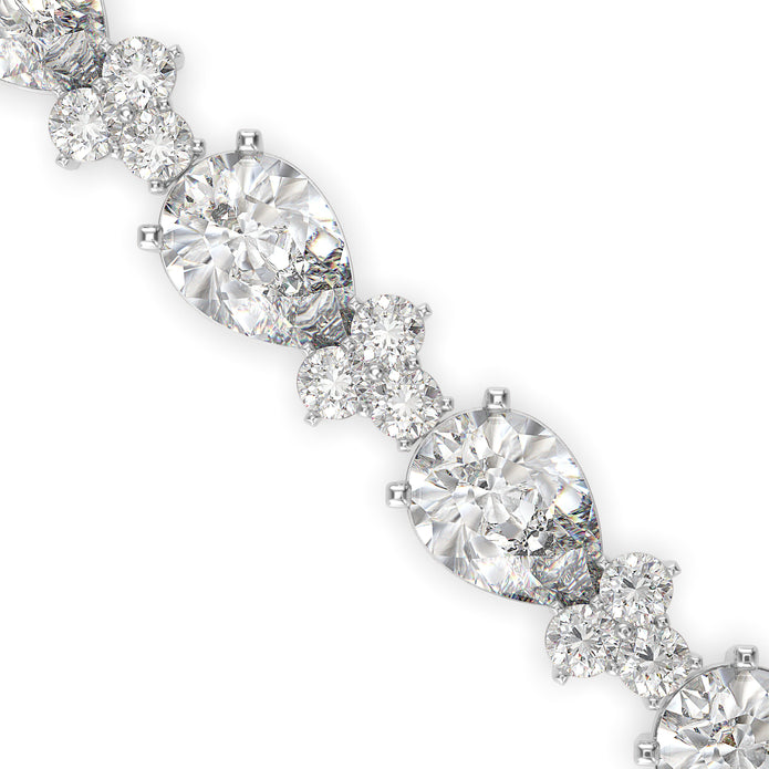0.76Ct Pear And Round Lab-Grown Diamond Gold Tennis Bracelet