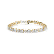 0.76Ct Pear And Round Lab-Grown Diamond Gold Tennis Bracelet