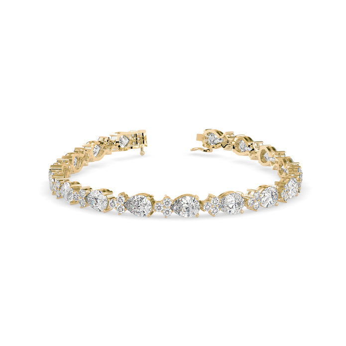 0.76Ct Pear And Round Lab-Grown Diamond Gold Tennis Bracelet