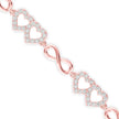 0.17Ct Interlocking Hearts and Infinity Symbols Lab-Grown Diamond Gold Tennis Bracelet