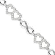 0.17Ct Interlocking Hearts and Infinity Symbols Lab-Grown Diamond Gold Tennis Bracelet