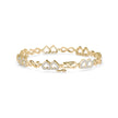 0.17Ct Interlocking Hearts and Infinity Symbols Lab-Grown Diamond Gold Tennis Bracelet