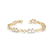 0.17Ct Interlocking Hearts and Infinity Symbols Lab-Grown Diamond Gold Tennis Bracelet