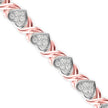 0.08Ct Heart and X-link Lab-Grown Diamond Gold Tennis Bracelet