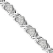 0.08Ct Heart and X-link Lab-Grown Diamond Gold Tennis Bracelet