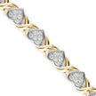 0.08Ct Heart and X-link Lab-Grown Diamond Gold Tennis Bracelet