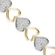 0.16Ct Two Tone Heart Cluster Lab-Grown Diamond Gold Tennis Bracelet