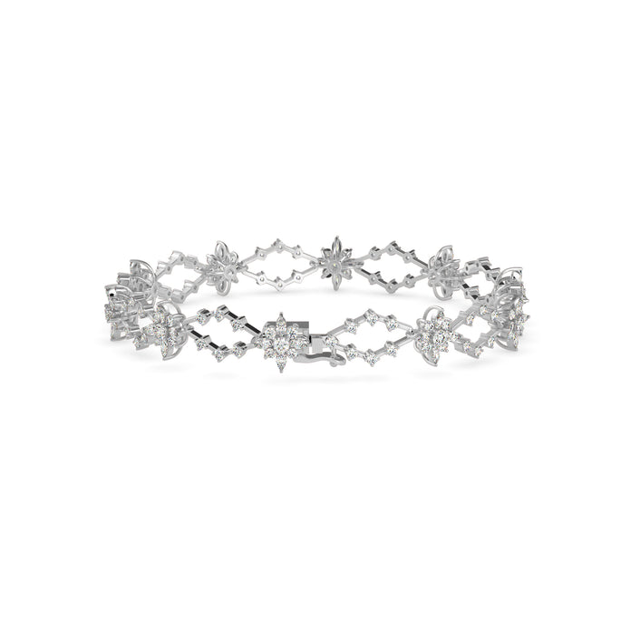 0.29Ct Floral Link Lab-Grown Diamond Gold Tennis Bracelet