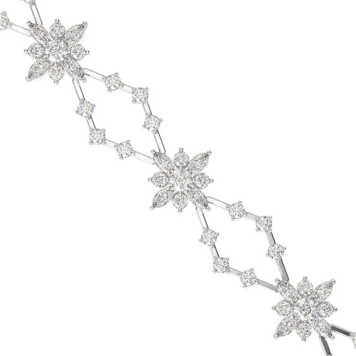 0.29Ct Floral Link Lab-Grown Diamond Gold Tennis Bracelet