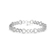 0.08Ct Heart Shaped Pave Lab-Grown Diamond Gold Tennis Bracelet