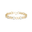 0.08Ct Heart Shaped Pave Lab-Grown Diamond Gold Tennis Bracelet