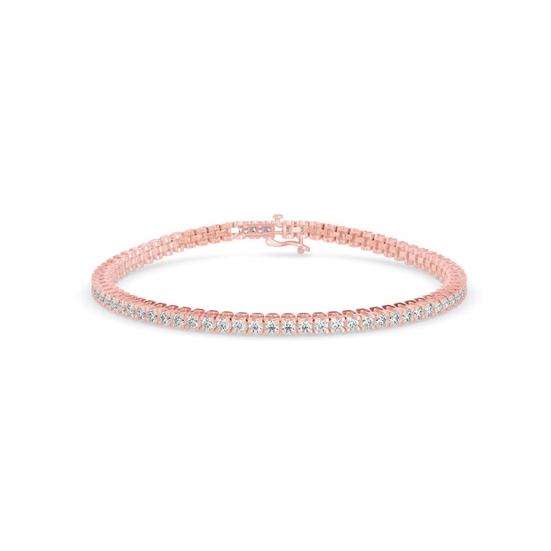 0.06Ct Round Cut Lab-Grown Diamond Gold Tennis Bracelet