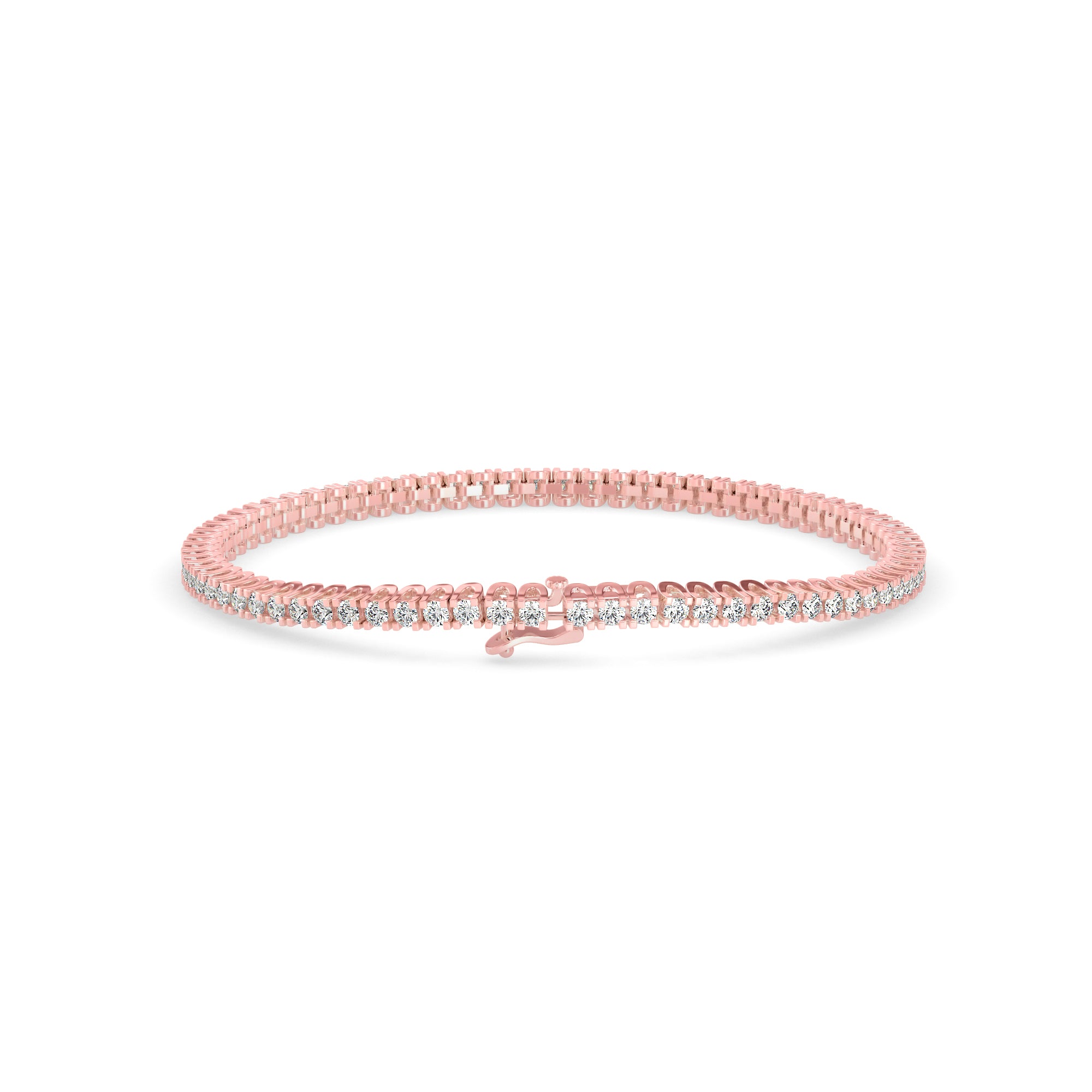 0.06Ct Round Cut Lab-Grown Diamond Gold Tennis Bracelet
