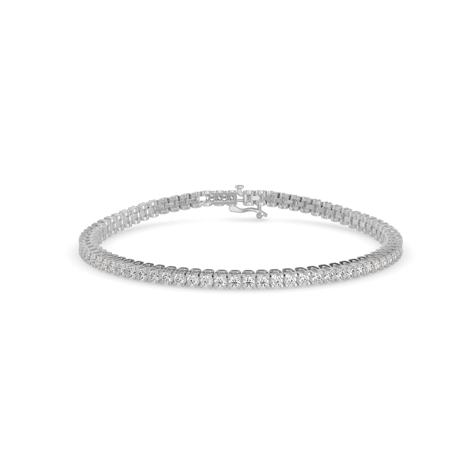 0.06Ct Round Cut Lab-Grown Diamond Gold Tennis Bracelet