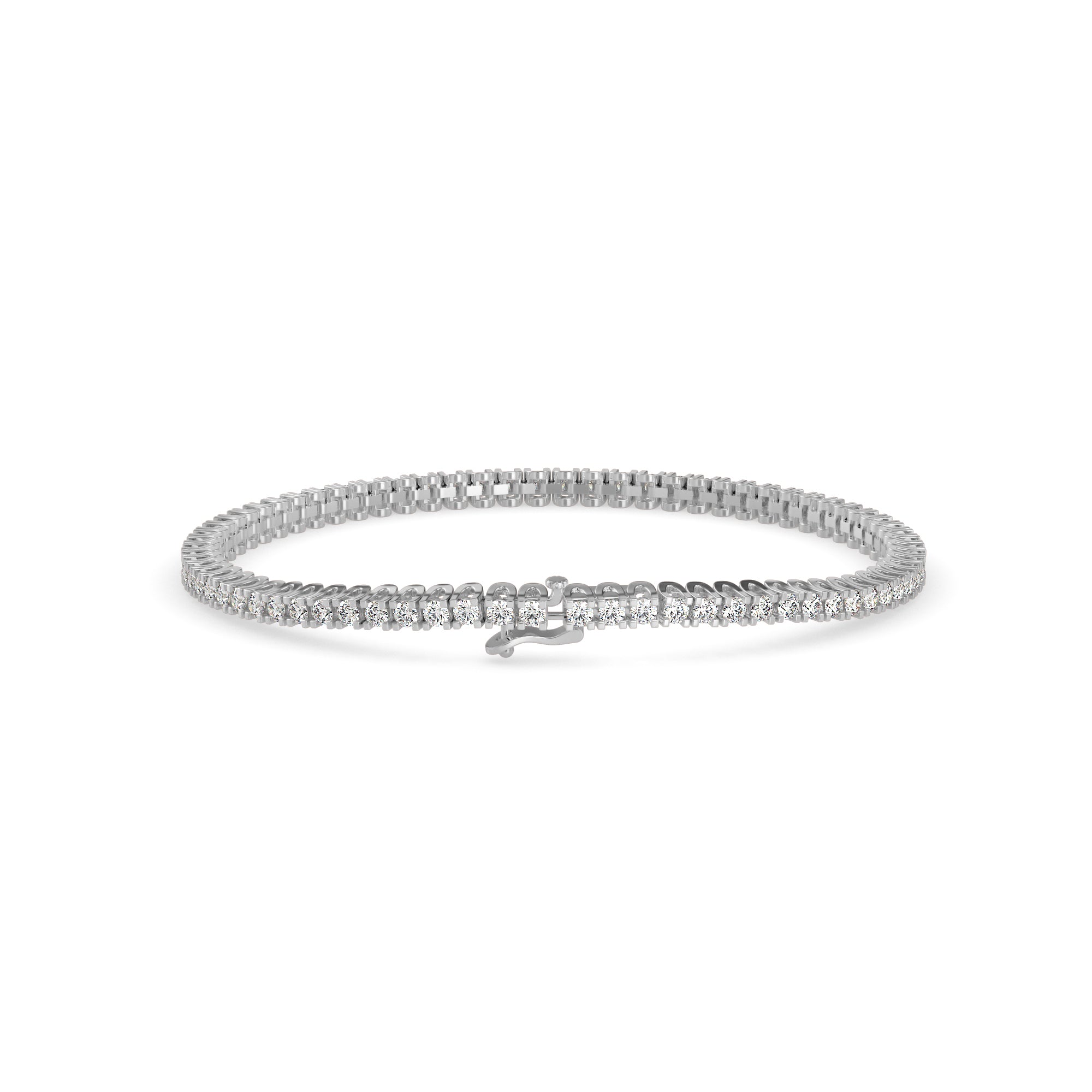 0.06Ct Round Cut Lab-Grown Diamond Gold Tennis Bracelet