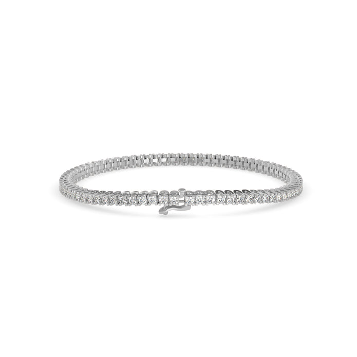 0.06Ct Round Cut Lab-Grown Diamond Gold Tennis Bracelet