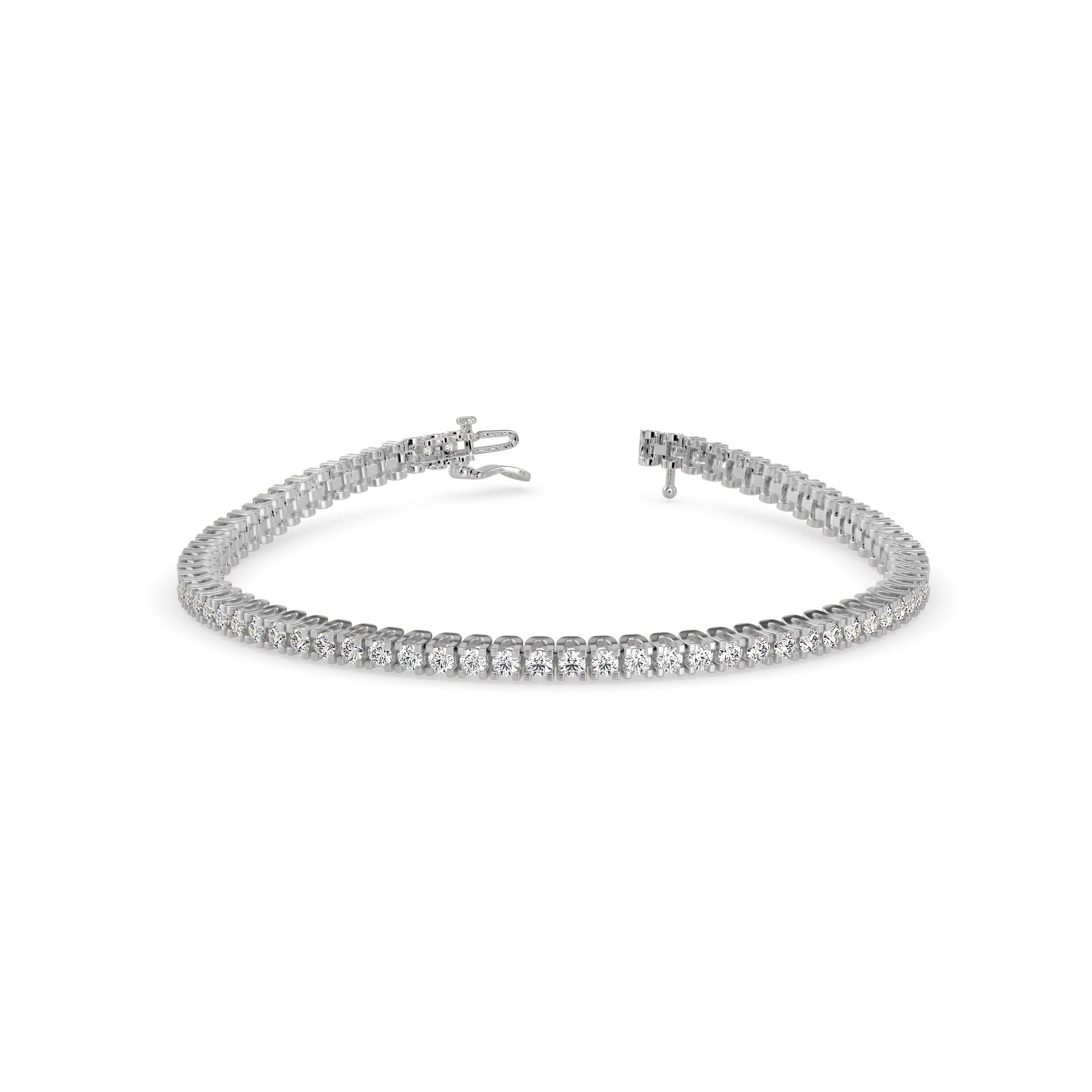 0.06Ct Round Cut Lab-Grown Diamond Gold Tennis Bracelet