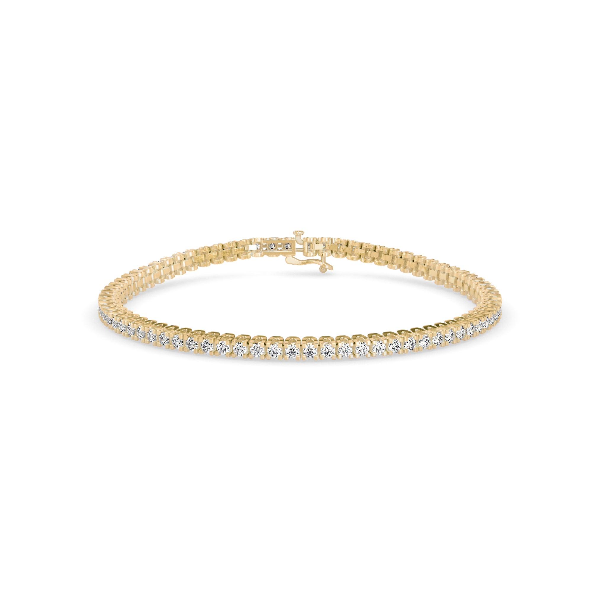 0.06Ct Round Cut Lab-Grown Diamond Gold Tennis Bracelet