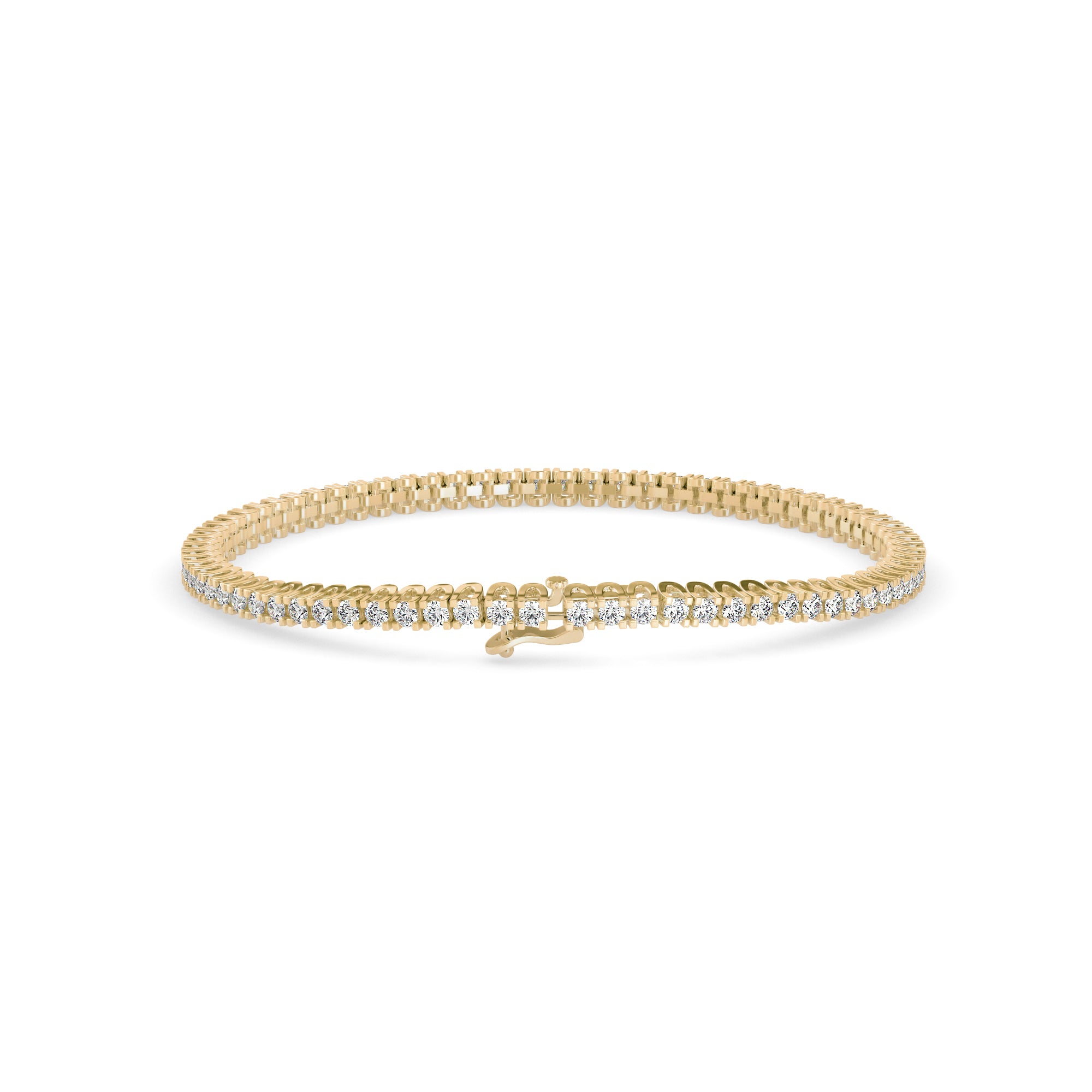 0.06Ct Round Cut Lab-Grown Diamond Gold Tennis Bracelet