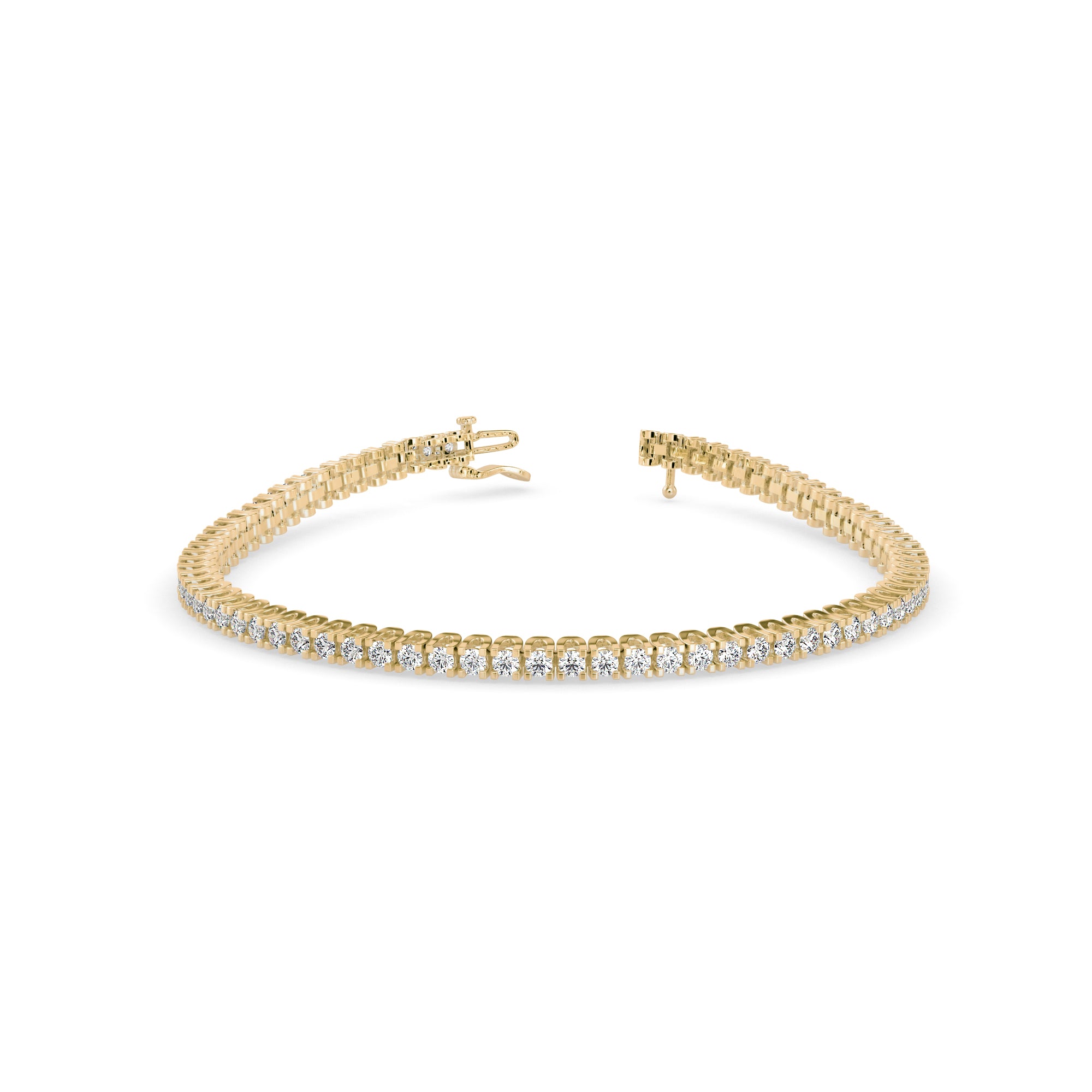 0.06Ct Round Cut Lab-Grown Diamond Gold Tennis Bracelet