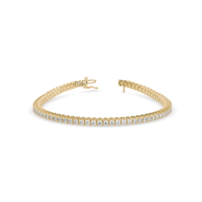 0.06Ct Round Cut Lab-Grown Diamond Gold Tennis Bracelet